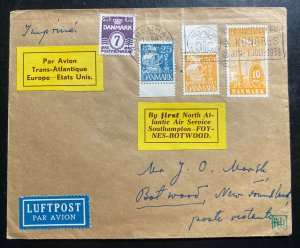 1939 Copenhagen Denmark First Transatlantic Flight Cover FFC To Newfoundland 