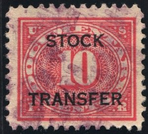 RD5 10¢ Stock Transfer Stamp (1918) Used