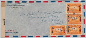 61282 - COSTA RICA - POSTAL HISTORY: COVER  with USA CENSOR BAND 1942  FOOTBALL