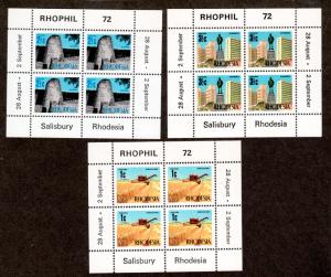 Rhodesia 275b,277b,279b Mint NH MNH!