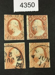 MOMEN: US STAMPS  #11 JUNE C.D.S USED LOT #4350