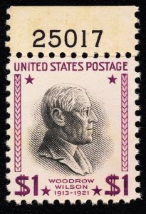 US 832C MNH VF $1 Woodrow Wilson Plate # Single