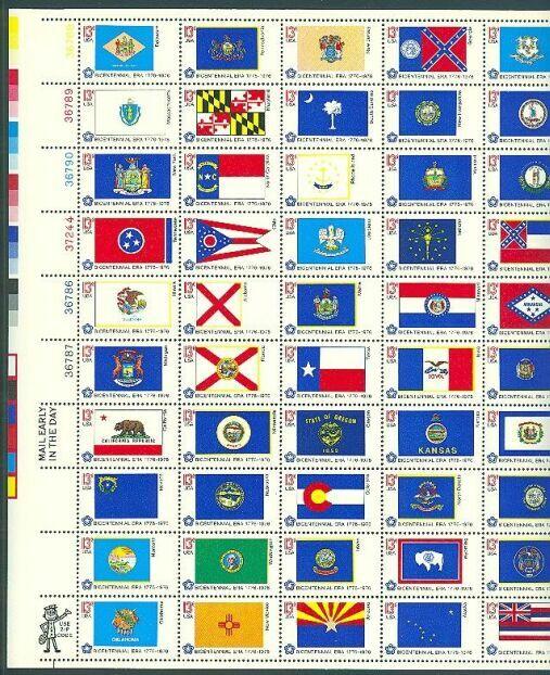 US Stamp #1633-1682 MNH - FABULOUS FLAGS - Full sheet of 50