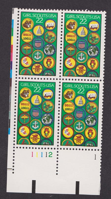 2251 Girl Scouts MNH Plate block - LL