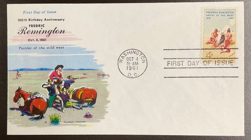 1187 Fluegel cachet Frederic Remington FDC 1961