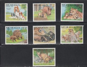 Nicaragua # 1703-1709, Animals & Their Young, Mint  NH 1/2 Cat