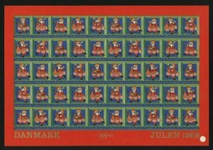 Denmark. 1968 Christmas Sheet MNH Imperforated. Santa. Art: Bjorn Wiinblad.