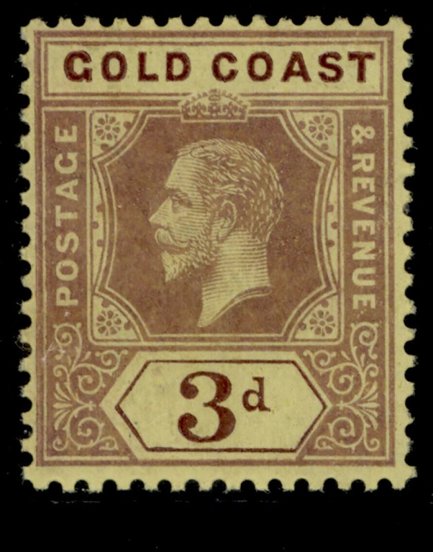 GOLD COAST GV SG77c, 3d purple/yellow, M MINT. Cat £15.