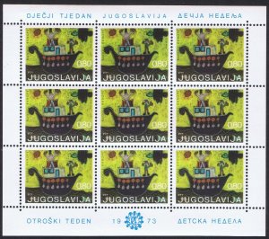 Yugoslavia Painting Children's Week Sheetlet of 9v 1973 MNH SC#1149 SG#1564