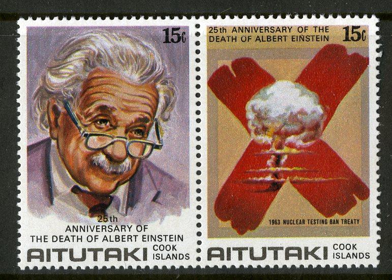 AITUTAKI 189a MNH PAIR SCV $1.60 BIN $0.80 EINSTEIN