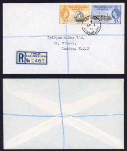 Falkland Is Dep Ship stamps on cover from Hope Bay Island