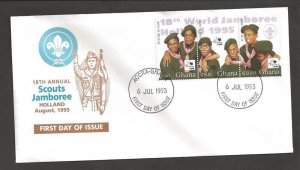 1995 Ghana Boy Scout Jamboree strip FDC