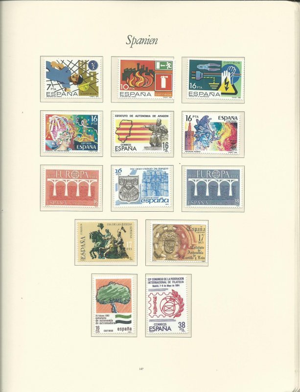 Small Collection of Late 1981-1984 Spain Unused Never Hinged