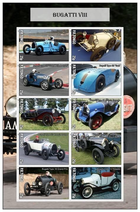 TONGO SHEET IMPERF CINDERELLA BUGATTI CARS