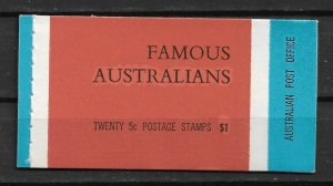 1968 Australia Mi:AU MH42 Famous Australian (1st Series) unexploded booklet