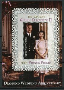 Papua New Guinea Royalty Stamps 2007 MNH Queen Elizabeth Diamond Wedding 1v S/S
