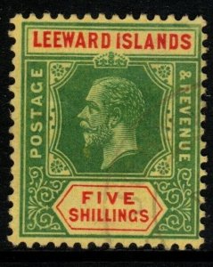 LEEWARD ISLANDS SG57b 1915 5/= GREEN & RED/LEMON FINE USED