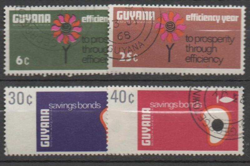 Guyana 1968, Savings Bonds/Efficiency set of 4, used (B119)