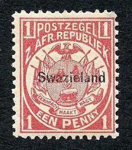 Swaziland SG1 1d Transvall opt Swazieland M/M Cat 25 pounds