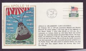Apollo 14 Splashdown Feb 9,1971 Cover K607