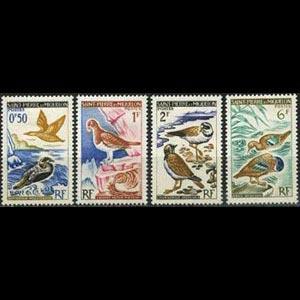 ST.PIERRE 1963 - Scott# 362-5 Birds Set of 4 LH one folded