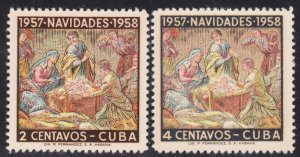 1957 Cuba Stamps  Christmas Nativity Complete Set  MNH