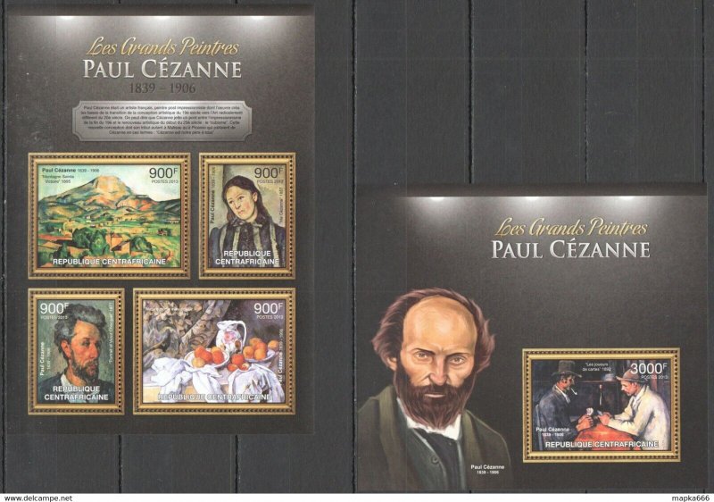 2013 Central Africa Art Famous Paintings Paul Cezanne Kb+Bl ** Ca656