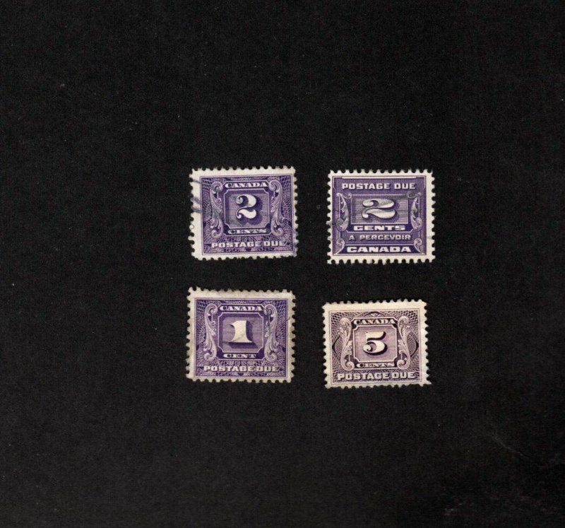 CANADA 4 USED POSTAGE DUE STAMPS