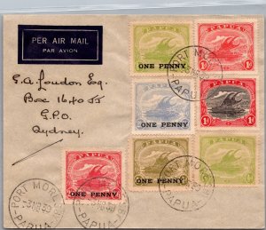 1939 Port Moresby Papua New Guinea Air Mail Cover To Sydney NSW Australia