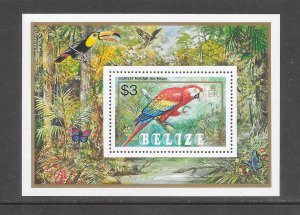 BIRDS - BELIZE #740 SCARLET MACAW  MNH