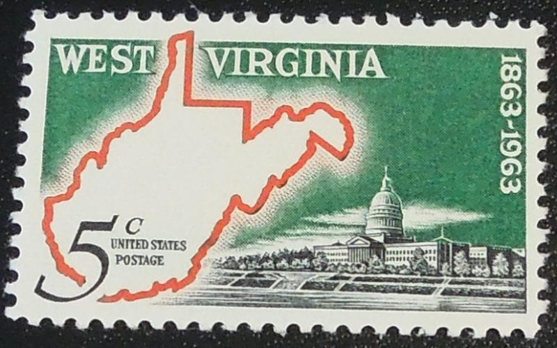 1963 5c West Virginia Scott 1232 Mint NH