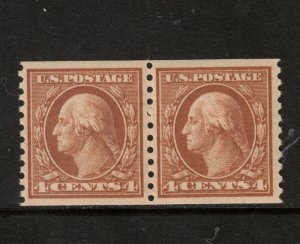 USA #495 Extra Fine Mint Never Hinged Coil Pair
