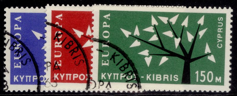 CYPRUS QEII SG224-226, 1963 europa set, FINE USED.