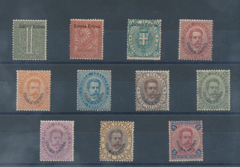 1893 ERITREA, King Umberto I . Overprintti Colonia Eritrea, n . 1/