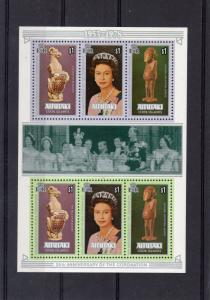 Aitutaki 1978 Queen Elizabeth Coronation 25th Anni. Sheetlet Sc#166d MNH