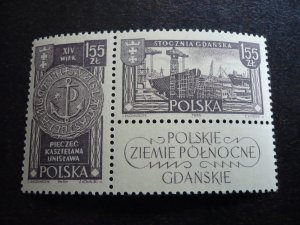 Stamps - Poland - Scott# 1005c - Mint Never Hinged Part Set of 2 Stamps + Tab