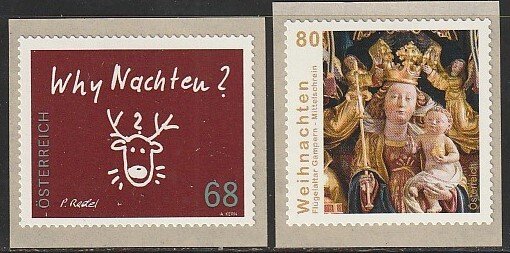 2015 Austria - Sc 2590-1 - MNH VF - 2 single - Christmas