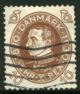 Denmark 213, 10o King Christian X 60th birthday. Used. (356)