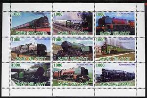 Turkmenistan (Mary Velayat) 1999 ? Steam Locos perf sheet...