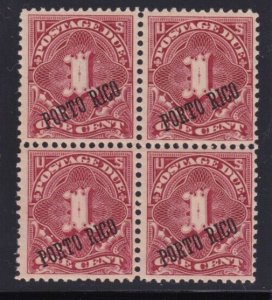 Puerto Rico Stamp Postage Due J1a Block 25 Deg Overprint Mint Never Hinged MNH