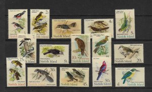 BIRDS - NORFOLK ISLAND  #126-40  MNH