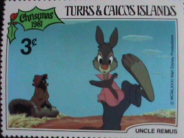 ​DISNEY-TURKS & CAICOS ISLAND STAMP-1981 DISNEY CARTOON- CHRISTMAS MINT SET VF