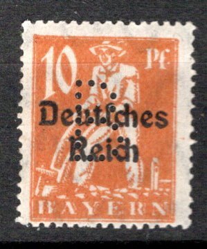 German States Bavaria Michel # P17, mint nh, perfin B