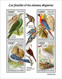 2024 03 - NIGER - FOSSILS & EXTINCT BIRDS            4V  complet set    MNH **