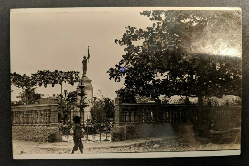 Vintage Statue Barranquilla Columbia London England Real Picture Postcard Cover