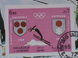 SHARJAH-STAMP:- 1972-  WINTER OLYMPIC SAPPORO'72  WINNERS- CTO S/S SHEET NH