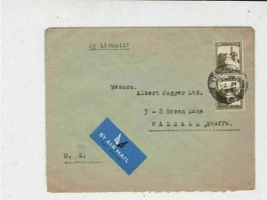 Palestine 1946 Airmail Label  Tel Aviv Cancel Stamps Cover to England Ref 34953