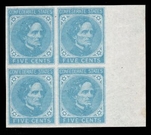 MOMEN: US STAMPS CSA #6 IMPERF BLOCK MINT OG NH XF LOT #89281*