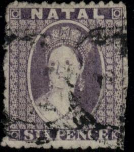 1864 NATAL SC#158 WMK 1 PERF 12 1/2 USED