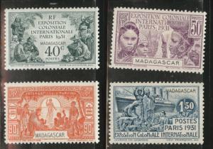 Madagascar Scott 169-172 MH*  1931 Colonial Expo set